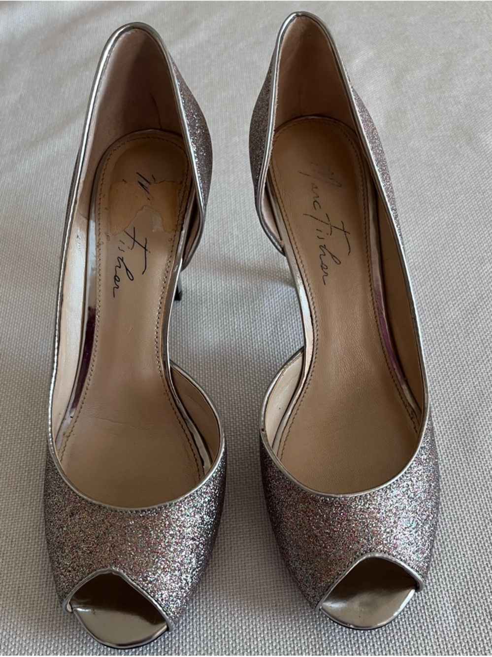 Marc Fisher sparkly peep toe heels size 7 1/2
